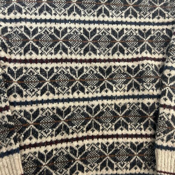 Jantzen Vintage Pattern Sweater Mens Medium Striped Brown Wool - Picture 2 of 6